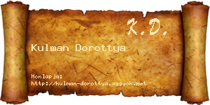 Kulman Dorottya névjegykártya